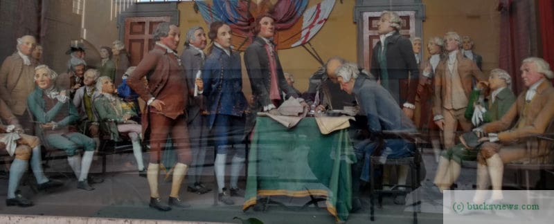 Signing the Declaration of Independance diorama in Neshaminy Mall