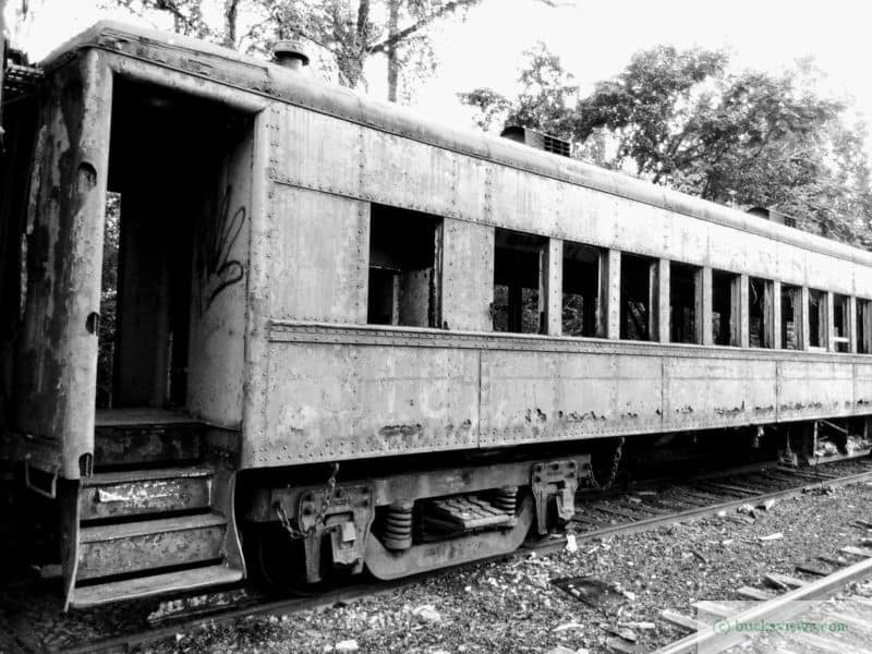 Old Reading Company Coach on a New Hope Railroad Siding. Black and White